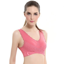 Load image into Gallery viewer, M-3XL Women Underwear Sexy Lingerie Lace Solid Color Cross Side Buckle Wireless Push up Breathable Sleep Sports Bra