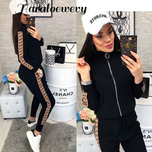 Load image into Gallery viewer, 2019 Spring Women Sport Suits Fashion Printed Running Sets Sweat Pants Female Jogging Suit Tracksuit Hooded Sweatshirt